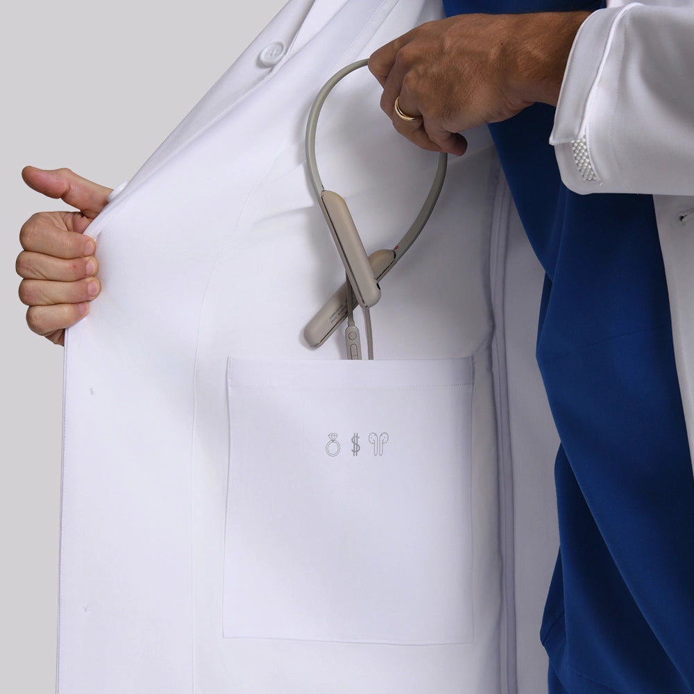 KungFu Scrubs men's lab coat inner pocket for medical tools