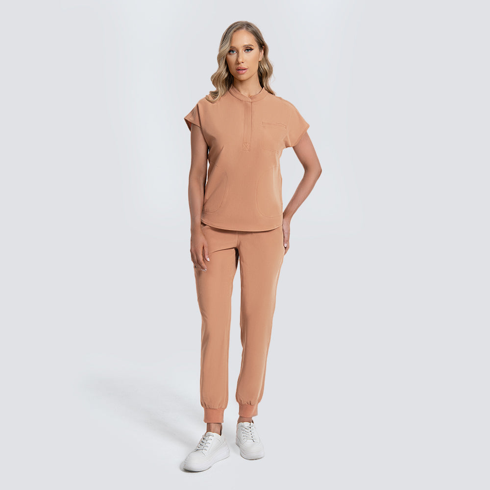 Stand Collar Nurse Scrub Set