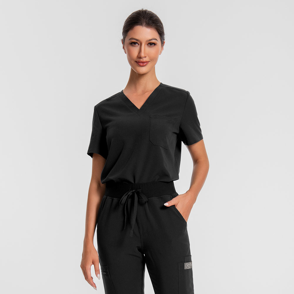 black scrub set