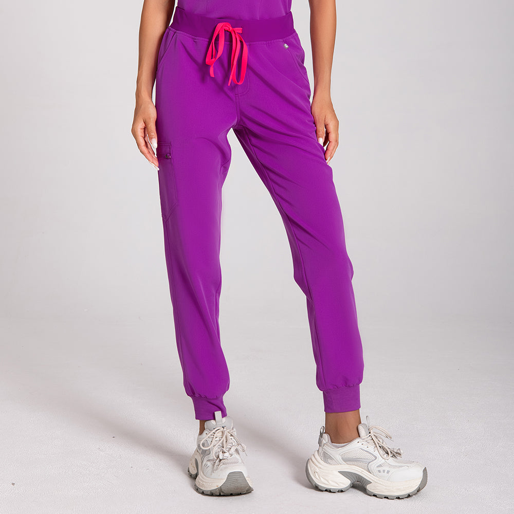 Digital Grape Jogger Scrub Pants