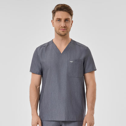 Men's Wide V-Neck Scrub Top – 4 Pockets | KungfuScrubs