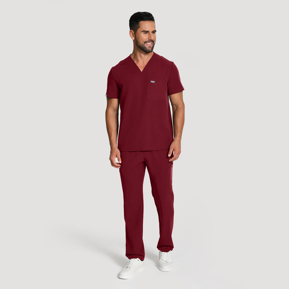 Men's Wide V-Neck Scrub Top – 4 Pockets | KungfuScrubs