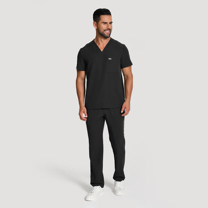 Men's Wide V-Neck Scrub Top – 4 Pockets | KungfuScrubs