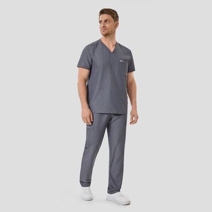 Men's Wide V-Neck Scrub Top – 4 Pockets | KungfuScrubs