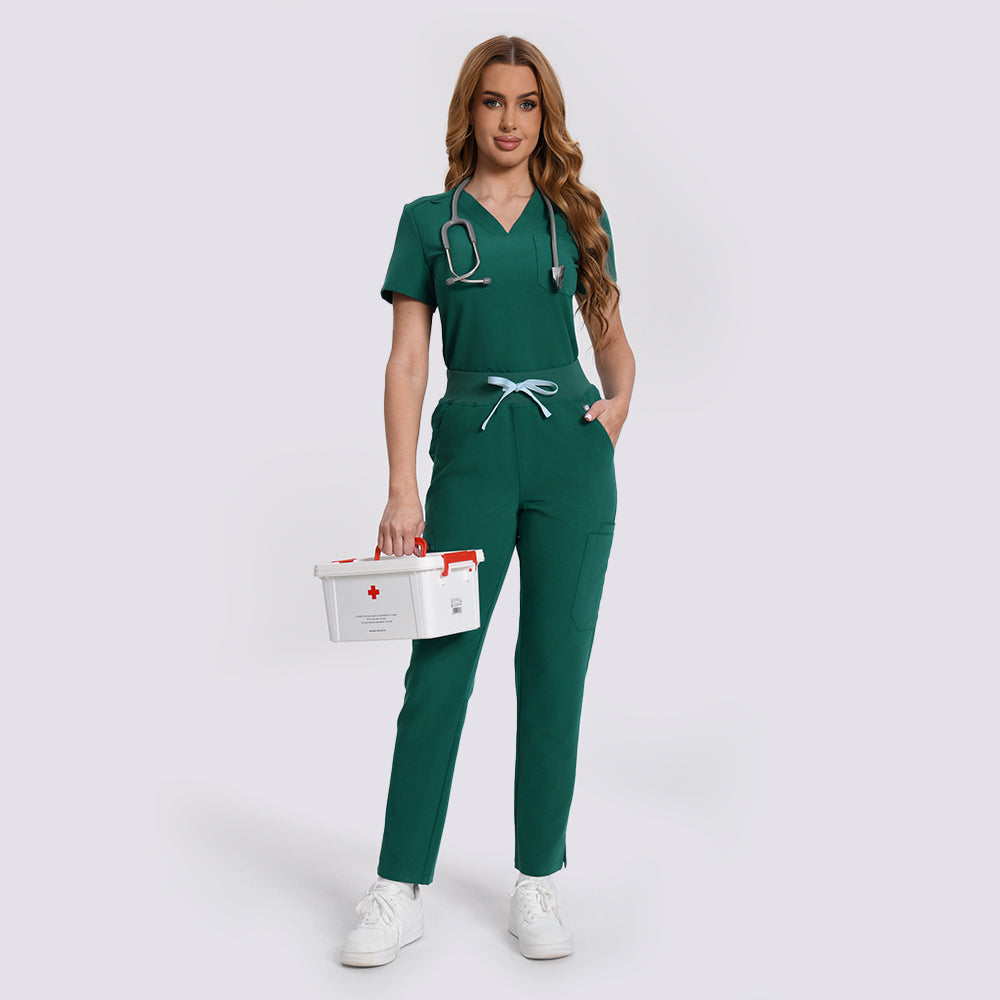 High-waist nurse uniform pants