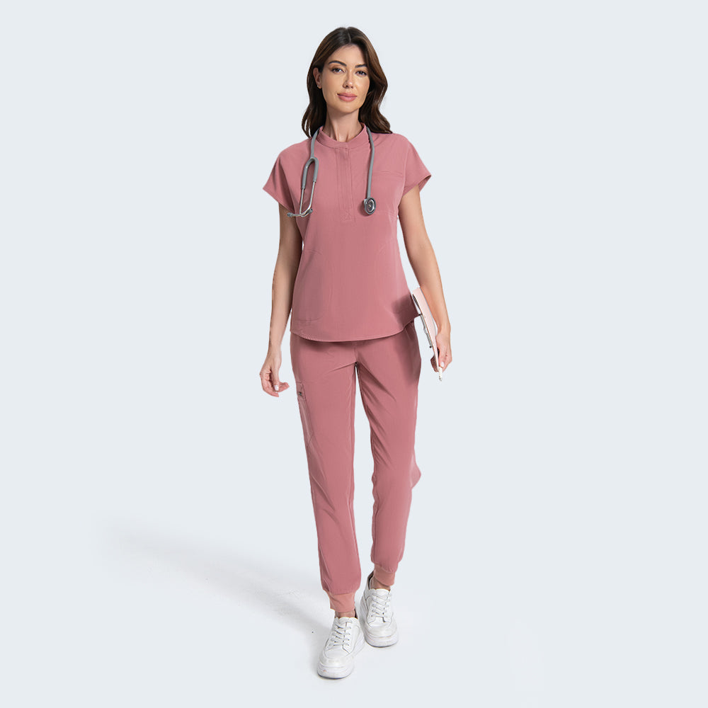 Women’s Stand Collar Scrub Set