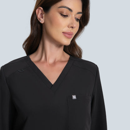Deep V-neck scrub top