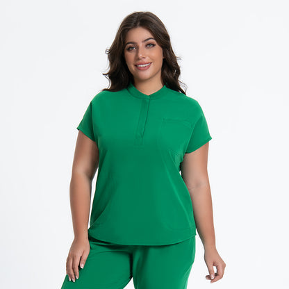 Drawstring Pants Scrub Set Women