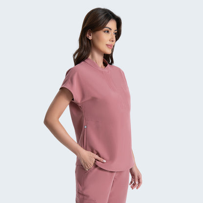 Nurse Stand Collar Scrub Set