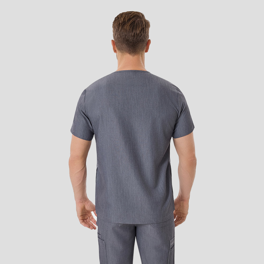 Men's Wide V-Neck Scrub Top – 4 Pockets | KungfuScrubs