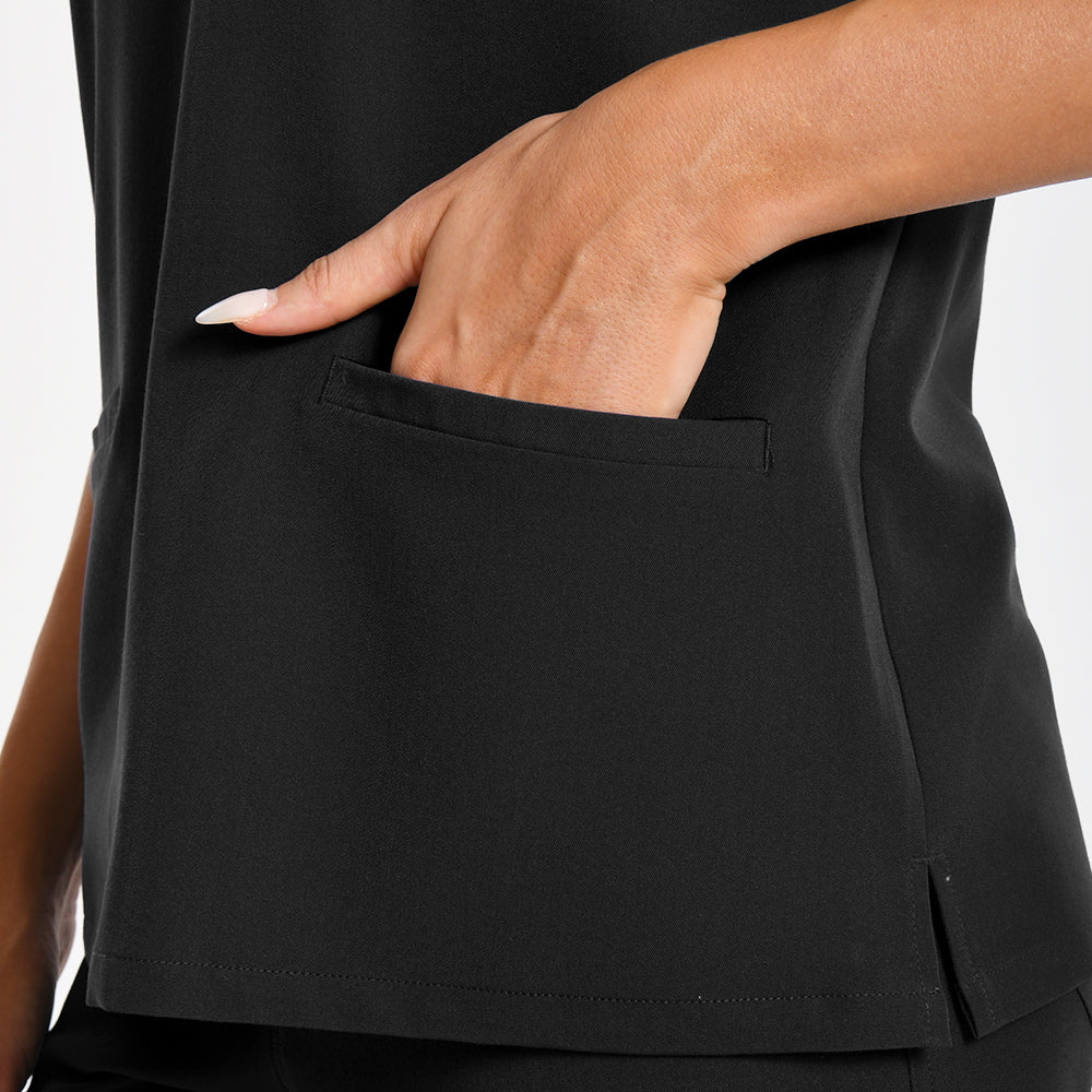 Black breathable scrub top 