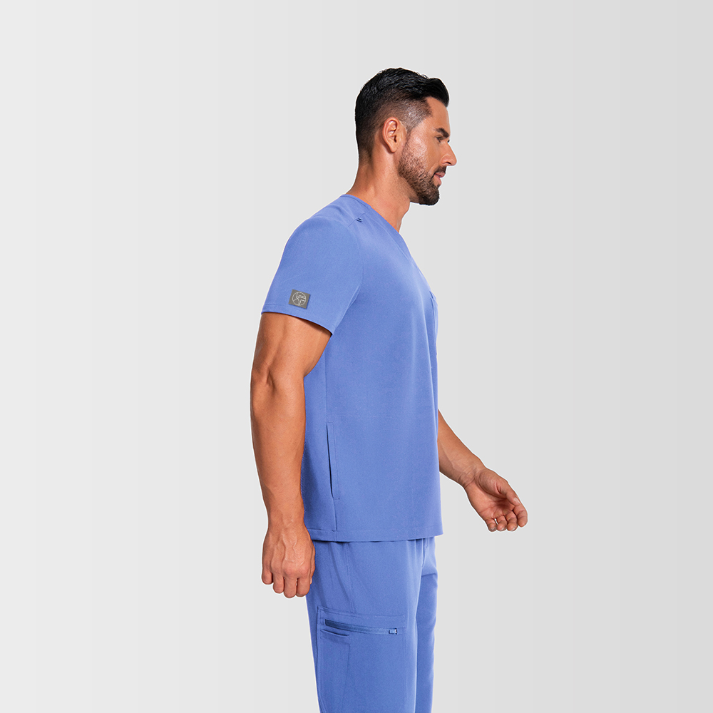 Ceil Blue stretch V-neck top