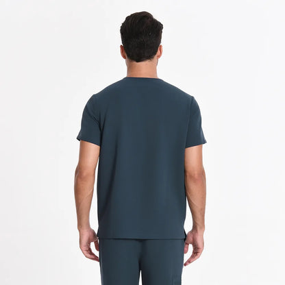 Blusa médica con cuello en V para hombre - 4 bolsillos | Kungfu Scrubs