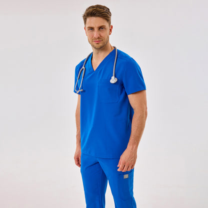 Royal Blue men's scrub top