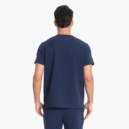 Blusa médica con cuello en V para hombre - 4 bolsillos | Kungfu Scrubs