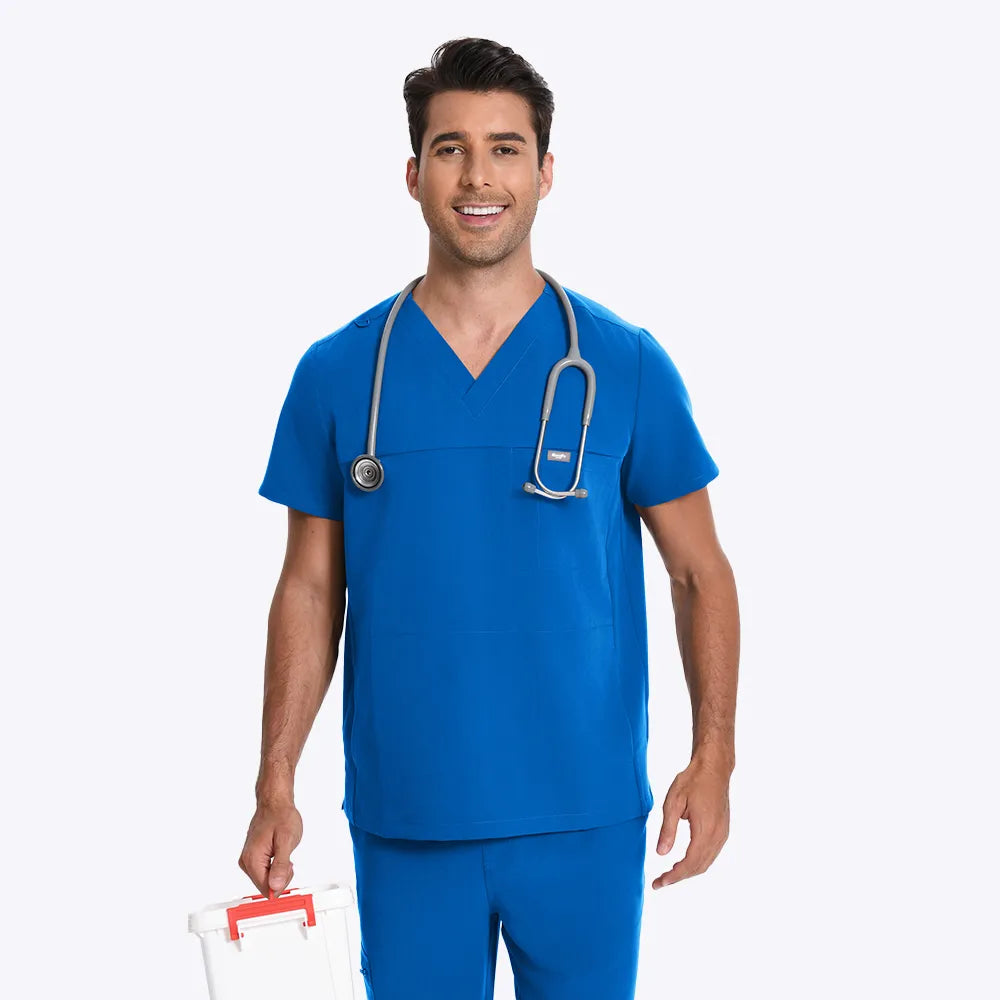 Casaca Sanitaria de Tres Bolsillos con Cuello en V | KungfuScrubs