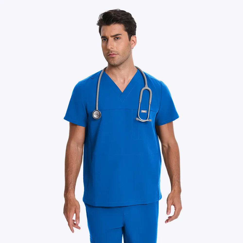 Casaca Sanitaria de Tres Bolsillos con Cuello en V | KungfuScrubs