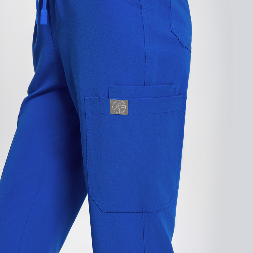 High-waist scrub pants