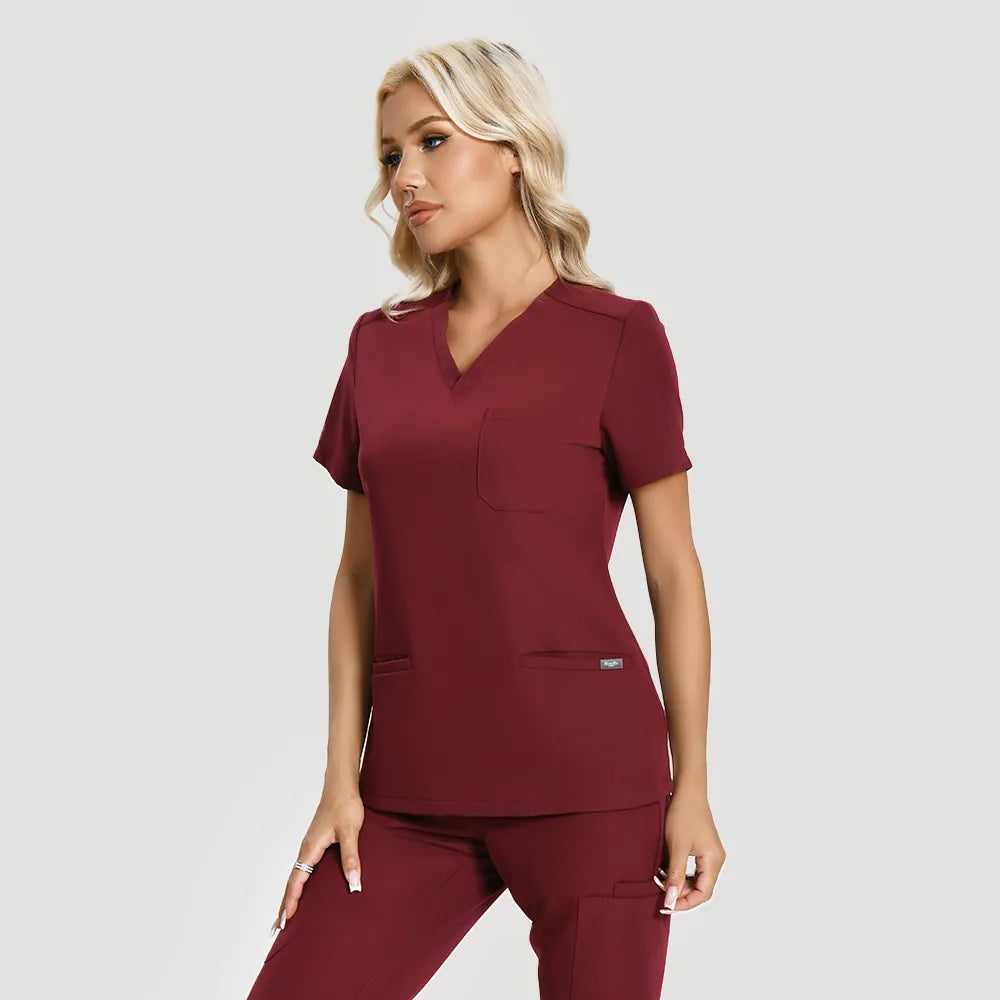Blusas médicas esenciales de tres bolsillos KungfuScrubs
