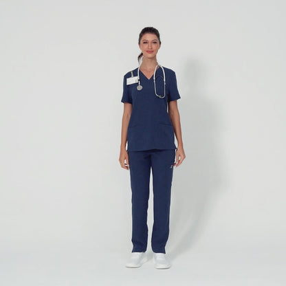 Conjuntos médicos esenciales para mujer KungFuscrubs de 12 bolsillos